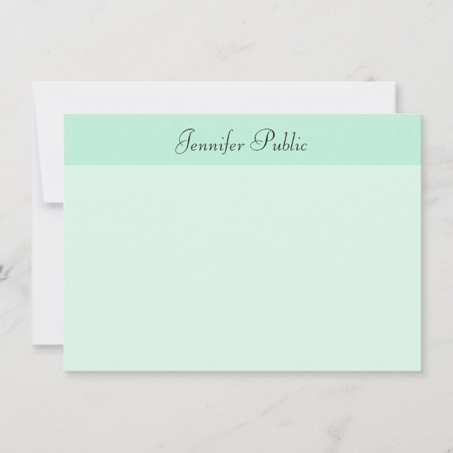 Manuscrito Script Mint Green Modern Modelo (Frente)