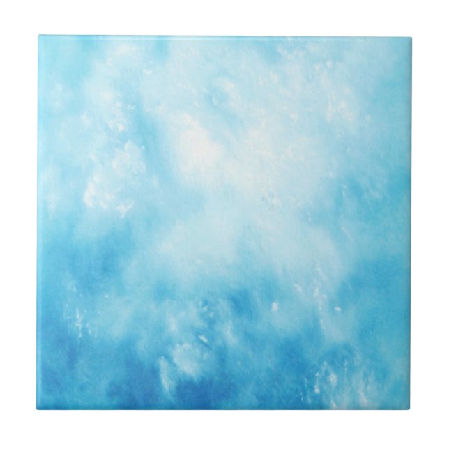 Mão abstrata fundo tirado da aguarela: Azul (Frente)