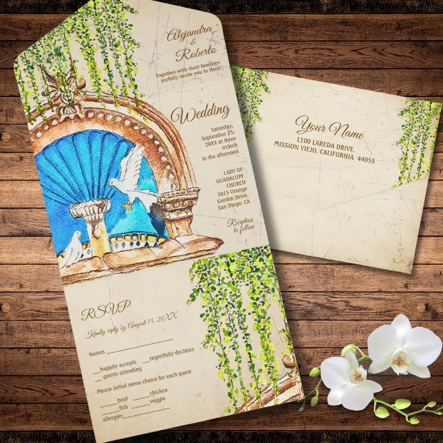 Mão Arco Azul Barroco Rústico Casamento Mexicano (Criador carregado)