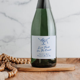 Mão Branca Desenhada Azul Última Brinde na Costa