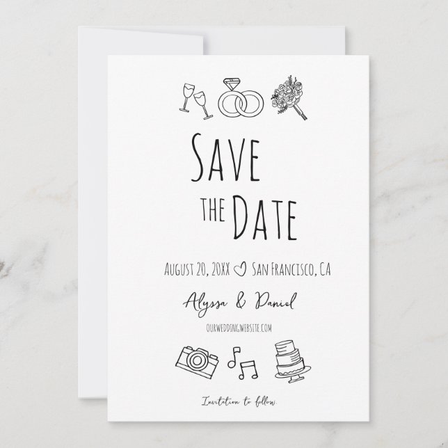 Mão Branca Mínima Desenhada Mínima Preta Única (Frente)