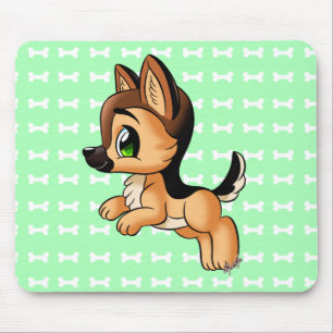 Mão brincalhão bonito verde tirado Mousepad da