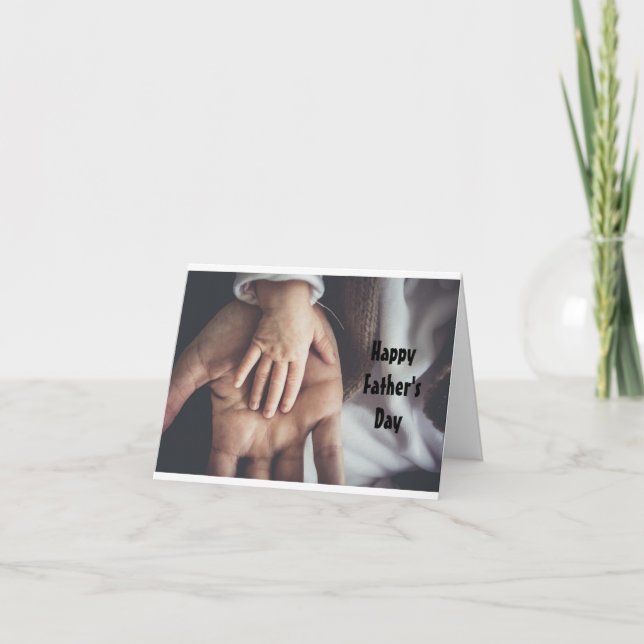 Mão da Criança com Cartão de Mão do Pai (Frente)