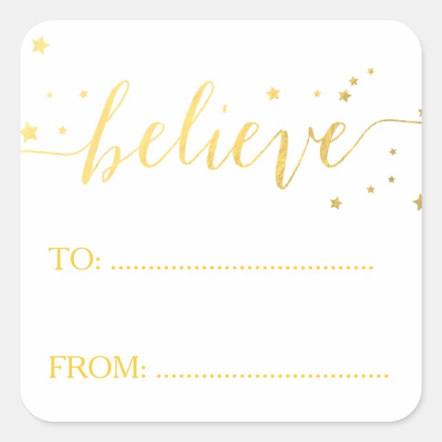 Mão de Crença Dourada amarrada | Etiqueta de prese (Frente)