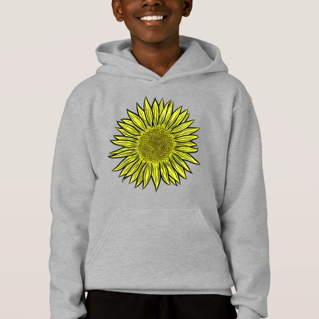 Mão De Girassol Amarelo Amarelo Floral Desenhada (Frente)