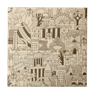 Mão de Londres tirada no papel velho
