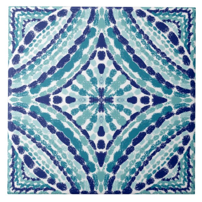 Mão de Mosaico Azul-Turquesa Pintada (Frente)