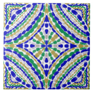 Mão de Mosaicos Multicolorida do Mediterrâneo Pint
