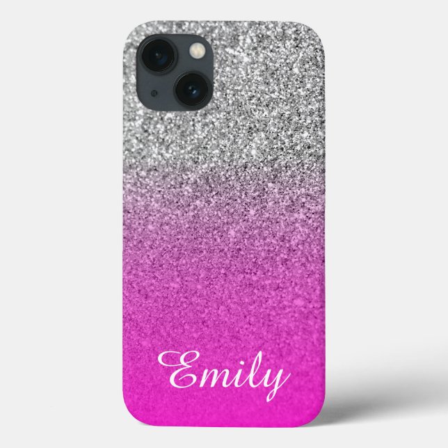 Mão-de-Rosa Neon Silver Glitter Personalizada (Verso)