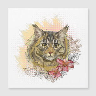 Mão desenhando casulo engraçado de Maine com flore