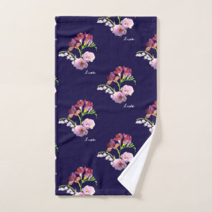 Mão Dia de as mães Floral Azul Banho Toalha de chá
