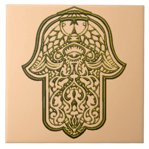 Mão do Henna de Hamsa (ouro)