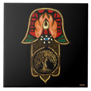 Mão do repto de Hamsa: Árvore de vida