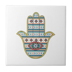 Mão do símbolo fatima amuleto, tribal Aztec