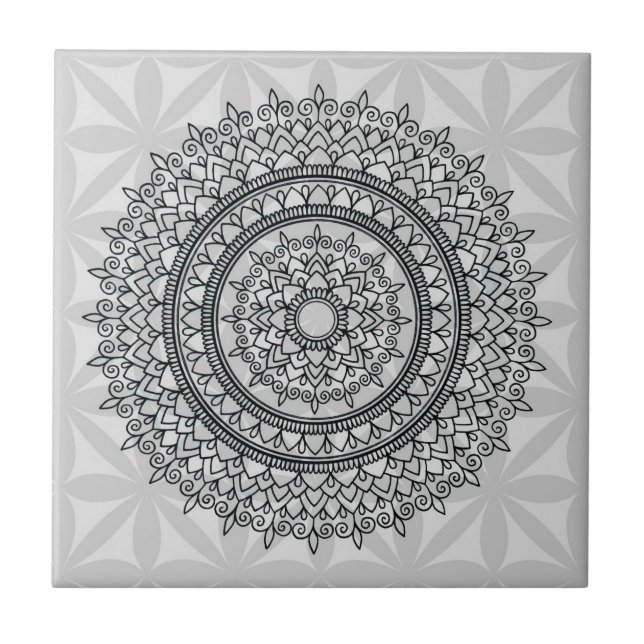 Mão floral cinzenta original teste padrão tirado (Frente)