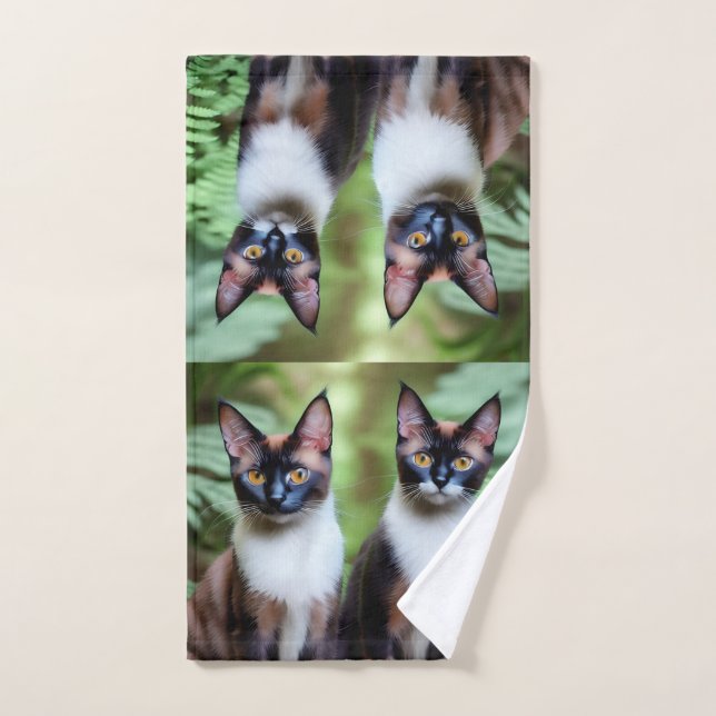 Mão Gemidos de Gatos Siameses de Chocolate, Toalha de  (Toalha de mão)