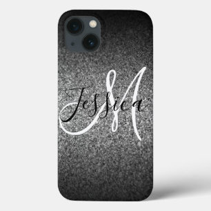 Mão-Leve Preta Prateada Personalizada