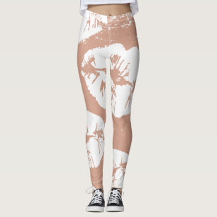 Mão marrom pintou beijos aquarela Leggings