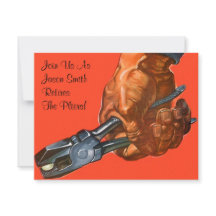 Mão Másculina Pliers Reativar Convite para Reforma