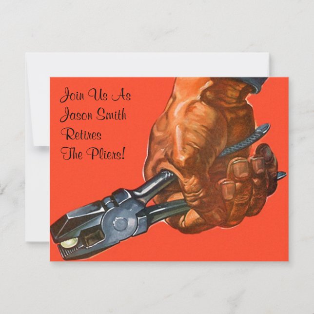 Mão Másculina Pliers Reativar Convite para Reforma (Frente)