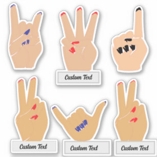 Mão personalizada, adesivo de dedo