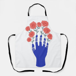 Mão Robótica com Trabalho de arte de Rosa de Bloqu