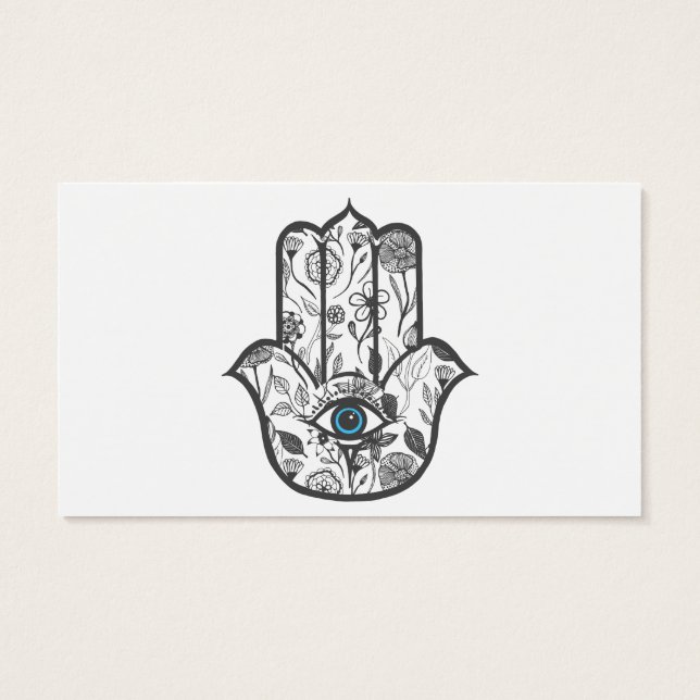 Mão Simples Desenhada Floral Hamsa (Verso)