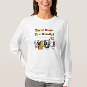 Mão sobre Camisetas e presentes de Dia das Bruxas