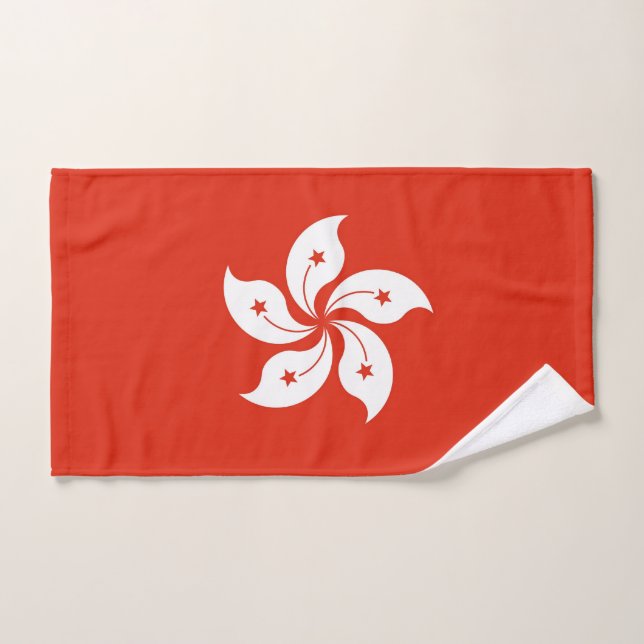 Mão toalha com bandeira de Hong Kong (Toalha de mão)