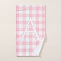 Toalha de Bebê Rosa Xadrez Personalizada