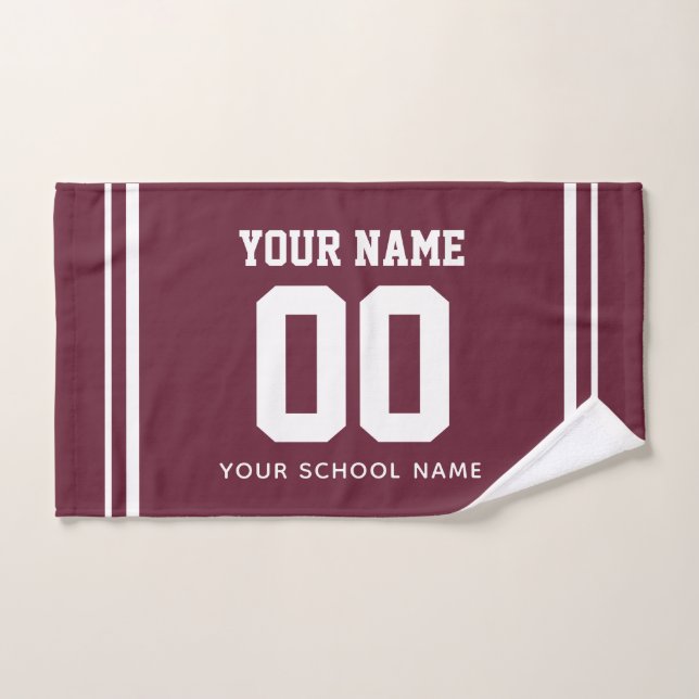 Mão Toalha de Futebol Personalizada com Nome e Número, (Toalha de mão)