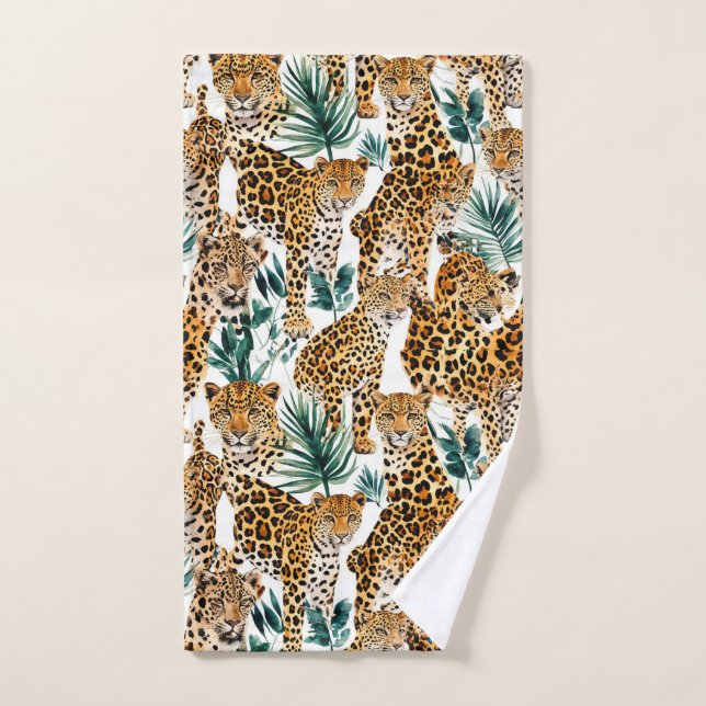 Mão Toalha de impressão na moda Leopardo - Design Negr (Toalha de mão)