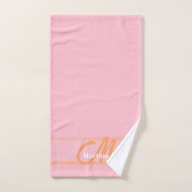 Toalha de Ioga Inicial Monograma Moderna Rosa