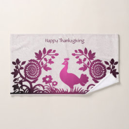 Mão Toalha Floral Turca de Ação de Graças Magenta