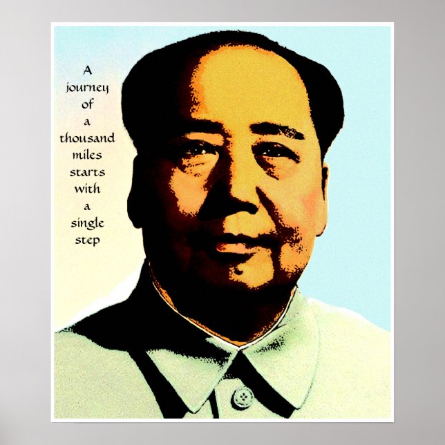 Mao Zedong Journey Quote Poster (Frente)