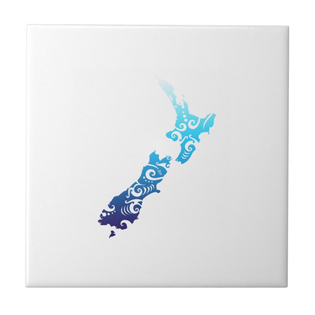 Maori Nova Zelândia Mapa da Tatuagem Tribal Ideia (Frente)