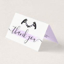 Mãos minimalistas Logotipo lua Cartões de agradeci