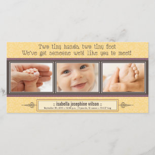 Mãos Pequenas, Anúncio de Nascimento de Pés Pequen