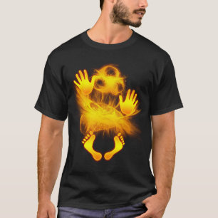 Mãos tão quentes e pés da camisa de T
