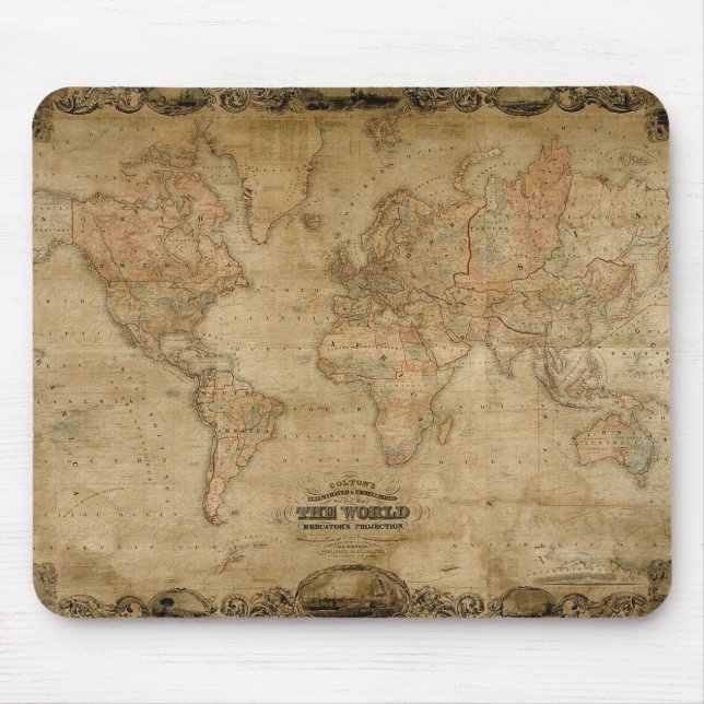 Map Mousepad antigo de Colton (Frente)