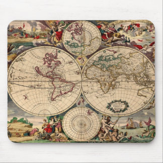 Map Mousepad antigo de Justus Danckerts
