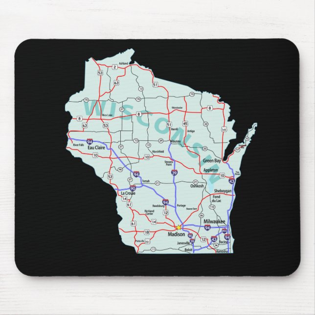 Map Mousepad de Wisconsin (Frente)