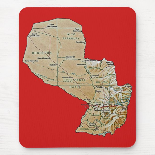Map Mousepad do Paraguai (Frente)