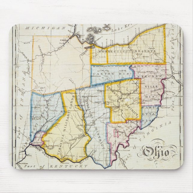 Mapa 1812 de Ohio Mousepad (Frente)