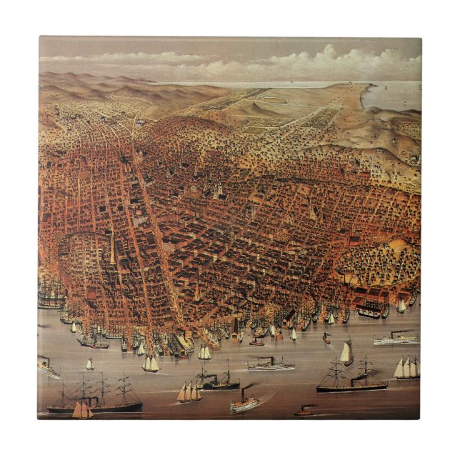 Mapa Aéreo Antigo, Cidade de São Francisco, Califó (Frente)
