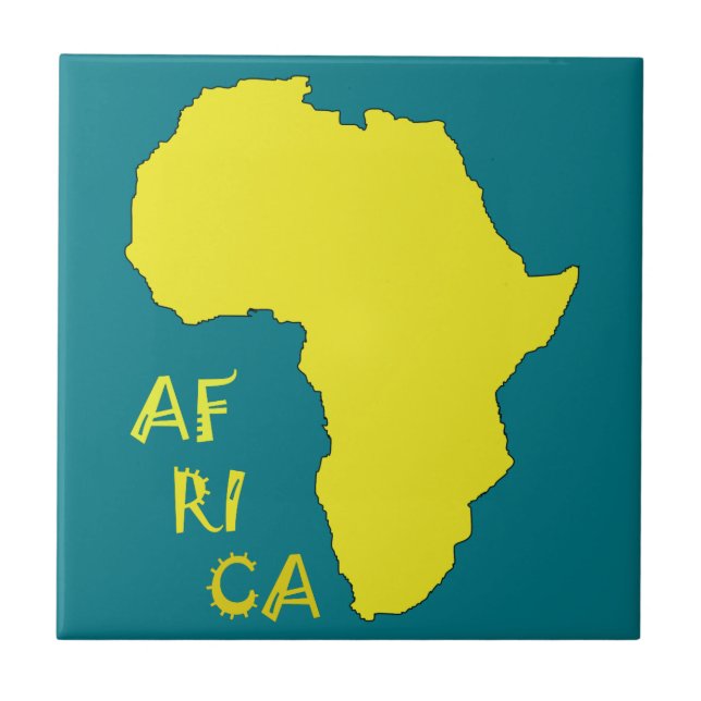 Mapa Africano Amarelo Funky (Frente)