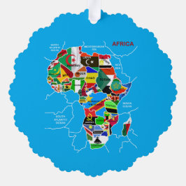 Mapa africano com bandeiras