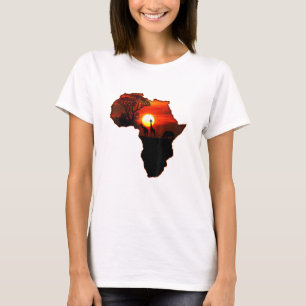 Mapa Africano de Camisas T Do Sol Sul-Africano