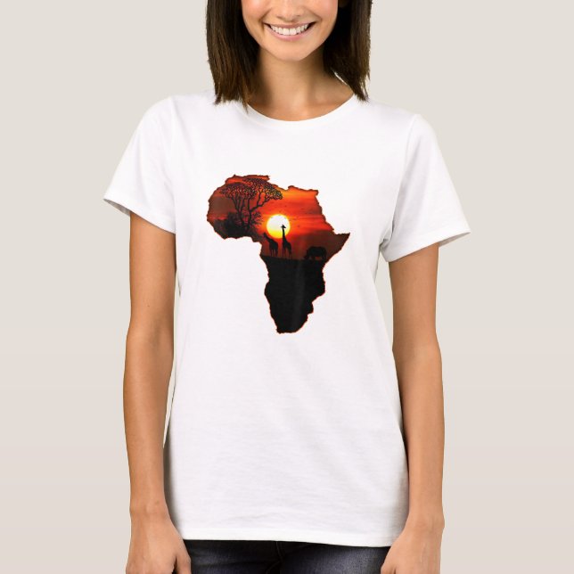 Mapa Africano de Camisas T Do Sol Sul-Africano (Frente)
