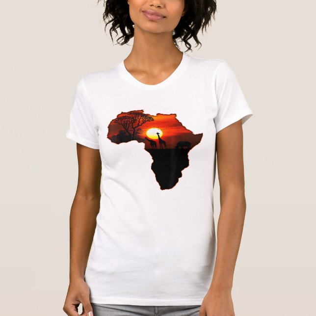 Mapa Africano de Camisas T Do Sol Sul-Africano (Frente)